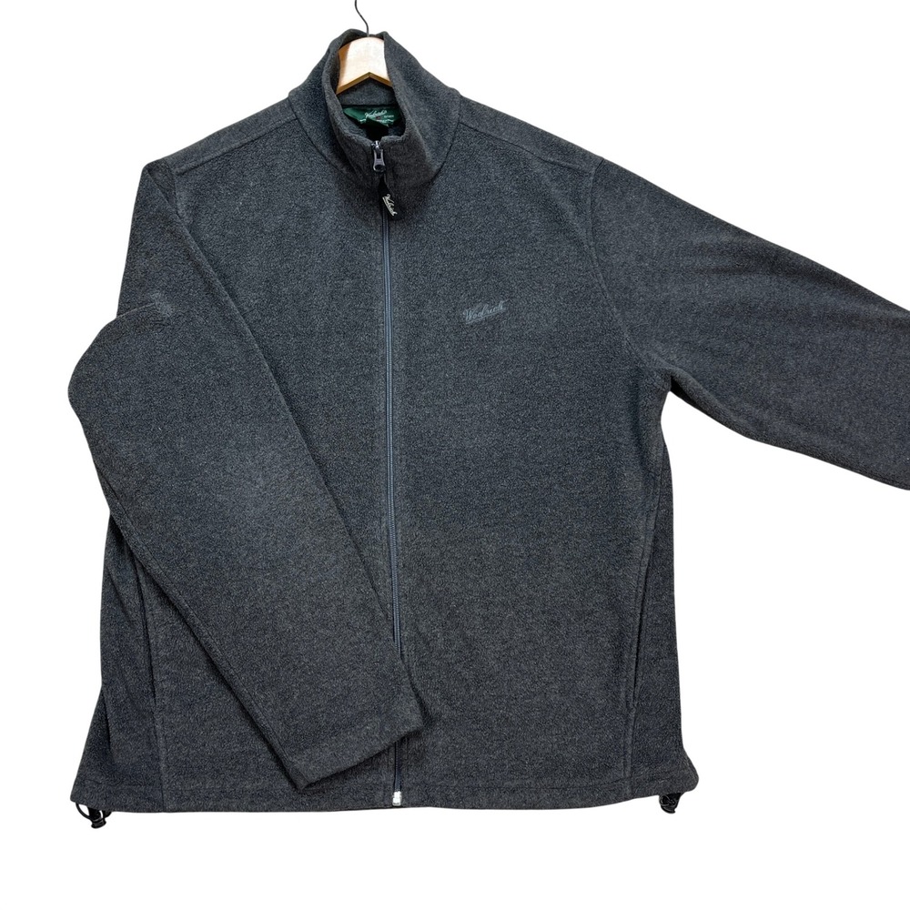 Woolrich Jacket Mens Large Charcoal Gray Heathered Long Sleeve Full Zip Fleece